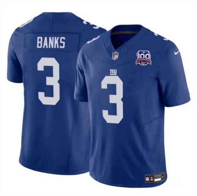 Men & Women & Youth New York Giants #3 Deonte Banks Blue 2024 F.U.S.E. 100TH Season Patch Vapor Untouchable Limited Stitched Jersey,We sell and wholesale Men & Women & Youth New York Giants #3 Deonte Banks Blue 2024 F.U.S.E. 100TH Season Patch Vapor Untouchable Limited Stitched Jersey on line form chian!
